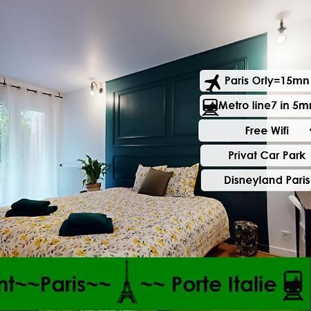 8 Personnes - 4 Rooms - 2 Salle De Bain - Metro 7 & 14 - Porte Italie - Private Car Park- Wifi Le Kremlin-Bicêtre Buitenkant foto